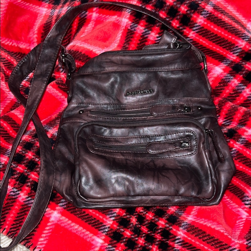 Dark Brown Leather Crossbody Bag